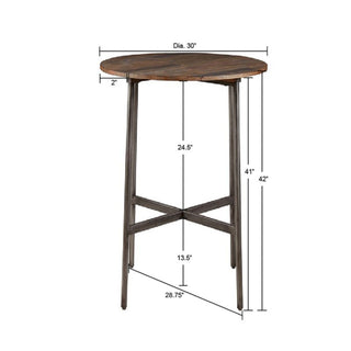 Renu - Round Bar Table With Industrial Charm - Light Brown