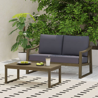 4 Person Outdoor Seating Group With Water Resistant Cushions - Dark Gray