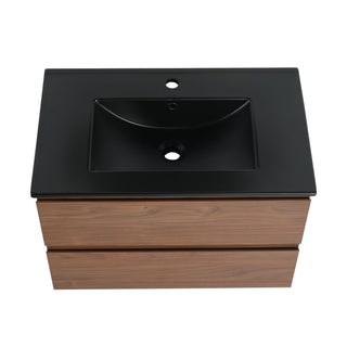 Wall Mounted Bathroom Vanity With Sink, 2 Soft Close Drawers