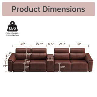 Modular Sofa With Recliners And Cup Holders Sectional Set