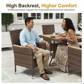 All-Weather Square Rattan Patio Dining Table