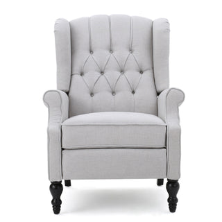 Armchair Recliner With Pushback Mechanism And Wingback Design