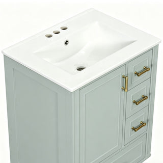 Modern Bathroom Vanity With Sink, Soft Close Doors, 3 Drawers