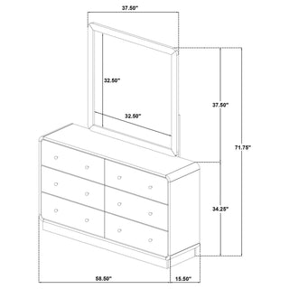 Burton - 6 Drawer Dresser With Mirror - Black