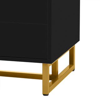 TV Media Console Table, TV Stand With Storage For Living Room - Black
