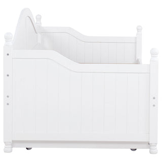 Twin Daybed With Trundle Storage Bed - White