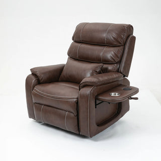 180 Degree Recliner Chair With Wireless Charging, Lumbar Support, And Dual Motor Lift - Brown