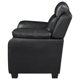 Eaton - Padded Sofa With Tufted Design - Black