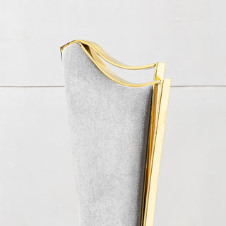 Gorgeous Streamlined High Back Fabric Stainless Steel Dining Chair (Set of 2) - Gold / Gray