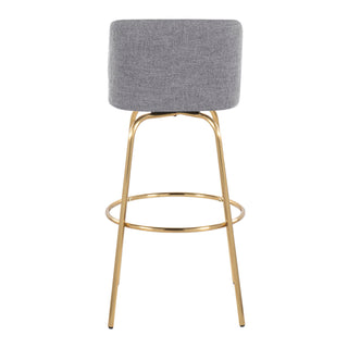 Toriano - Contemporary Fixed Height Barstool With Swivel And Round Footrest (Set of 2)