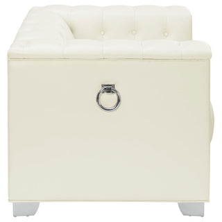 Earline - Upholstered Track Arm Accent Chair - White