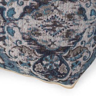 Anita - Square Pouf Ottoman And Floor Cushion - Blue