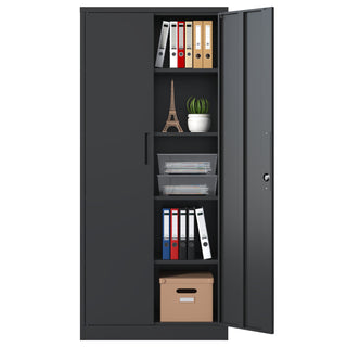 Heavy Metal Garage Storage Cabinet With Locking Doors, Steel, Adjustable Shelves