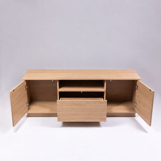 TV Stand For TVs Up To 65" & 2 Doors, 1 Drawer And 1 Open Shelf - Walnut