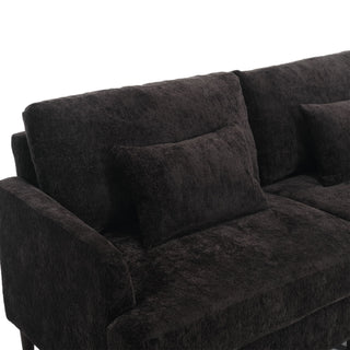 Mid Century Modern Fabric Loveseat Sofa, 2 Seat Upholstered Couch