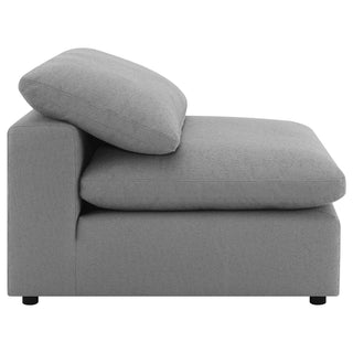 Segoura - Upholstered Armless Chair With Pillow Back, Living Room - Gray