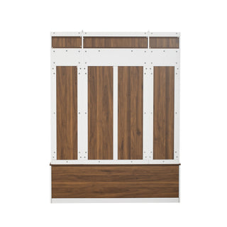 5 In 1 Entryway Bench With Coat Rack, 7 Sturdy Hooks, 2 Spacious Drawers And Adjustable Shelves