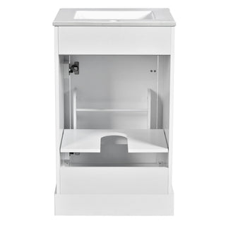 Elegant Bathroom Vanity With Ceramic Sink, Soft Close Door, Adjustable Shelf