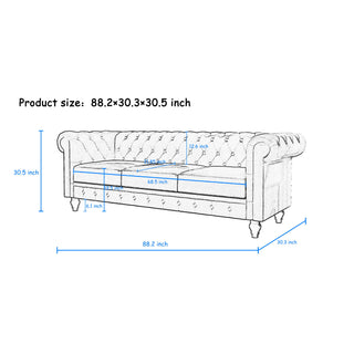 2 Piece Sofa Set With Rolled Armrests