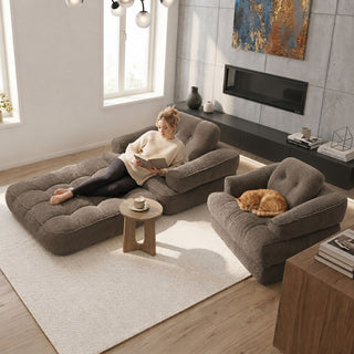 Convertible 2 In 1 Armrest Sofa For Bedroom