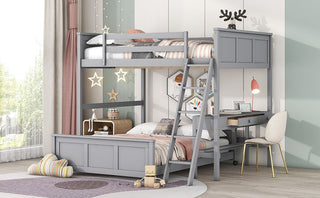 Full Over Full Bunk Bed With Desk