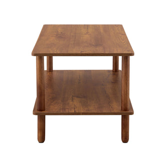 Modern 2 Tier Coffee Table With Open Storage Shelf For Living Room