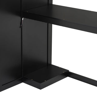 Gaming Loft Bed With Desk And Storage, LED Lights