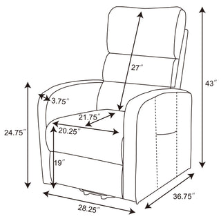 Royston - Upholstered Power Lift Recliner With Remote Comfort - Black