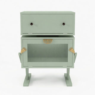 Robot LED Nightstand With 360° Rotating Drawer