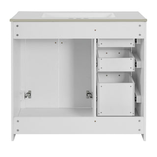 Bathroom Vanity With Sink Combo, Storage Cabinet, Freestanding Set With 3 Drawers & Soft Closing Doors