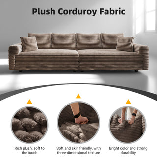 4 Seat Sofa, Modern Comfy Upholstered Sofa Cloud Couch, Deep Seat Couches With Soft Pillows