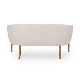 Mid Century Modern Loveseat With Channel Stitched Backrest