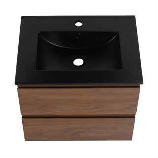 Wall Mounted Bathroom Vanity With Sink, 2 Soft Close Drawers