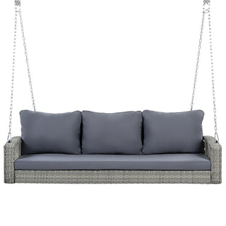 3 Person Large Patio Swing Bench With Cushions For Backyard