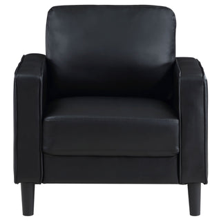 Weld 3 Piece Upholstered Track Arm Sofa Set - Black