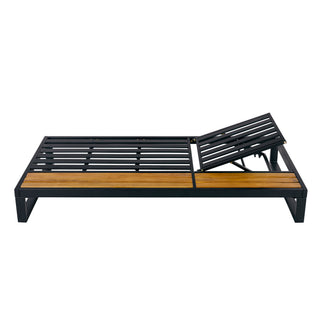 Chaise Lounge Set, 5 Position Adjustable, Flat Side Surface Storage