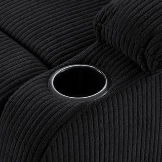 Adjustable Manual Recliner, Ergonomic Lounge Chair With Phone Holder And 2 Cup Holders