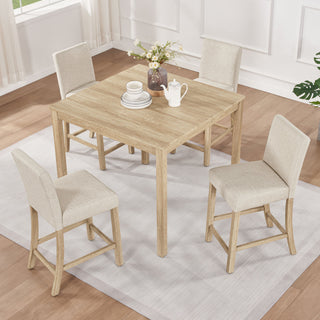 5 Piece Counter Height Table Set With 4 Chairs