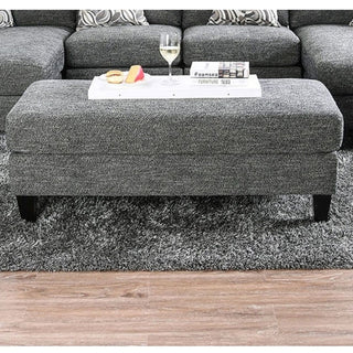 Ottoman With Plush Seat Living Room Furniture - Gray