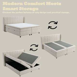 Adonia - Eastern King Storage Bed With Mattress Included - Beige