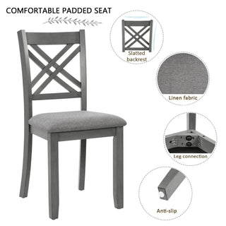 Kitchen Dining Set, Rectangular Dining Table & Upholstered Chairs