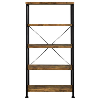 Avon - 2 Piece Computer Desk And Bookcase With 3 Drawers - Rustic Brown