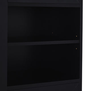 Tall Freestanding Bathroom Storage Cabinet With Adjustable Shelves And Side Hooks Board, Rectangle Design