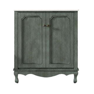 Vintage Bathroom Vanity With Ceramic Sink, Adjustable Shelves