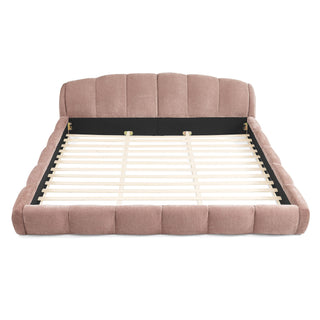 Upholstered Platform Bed Frame, Low Profile Floor Bed, No Box Spring Required