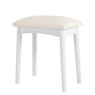 Modern Corner Makeup Vanity Desk With Large Storage, LED Mirror & Stool, Adjustable Brightness, Space Saving - White