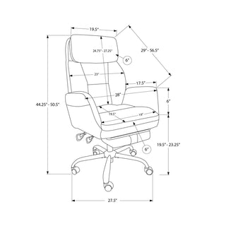 Office Chair With Adjustable Height, Armrests, Ergonomic Design - Dark Gray