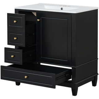 Freestanding Bathroom Vanity With Sink, Soft Close Door, 3 Drawers