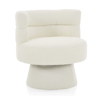 Swivel Accent Chair, 360° Rotating Design With Ergonomic Support For Living Room, Bedroom & Home Office - Cream White