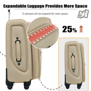 Softside Luggage Expandable Set With Duffel Bag Upright Spinner